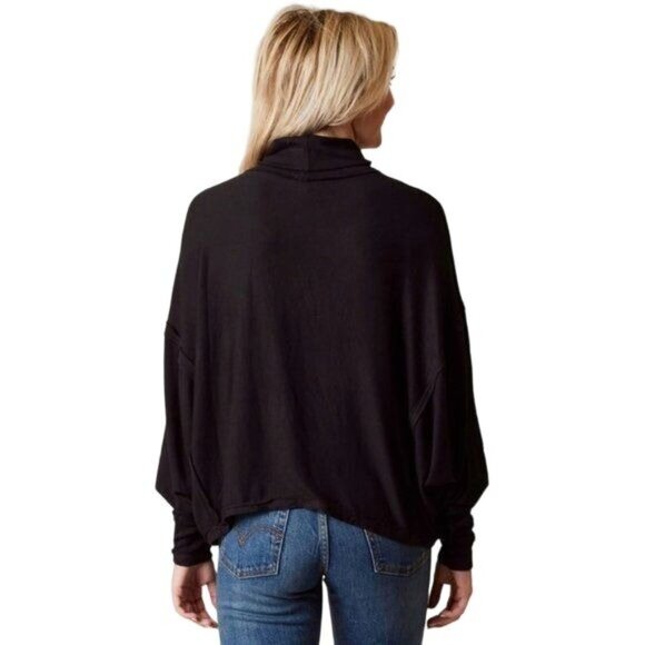Free People Black Dolman Turtleneck Top - Picture 3 of 8
